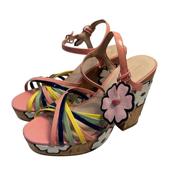 Kate Spade New York Sandals Size 9 Gerry Platform Y2K Shoes Floral Multicolor - Picture 1 of 16